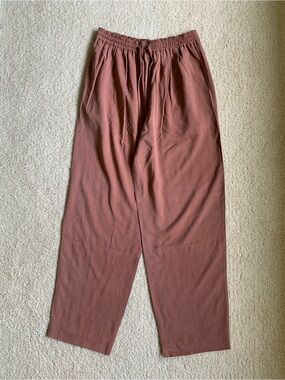 Vintage Silk Drawstring Wide Leg Pant